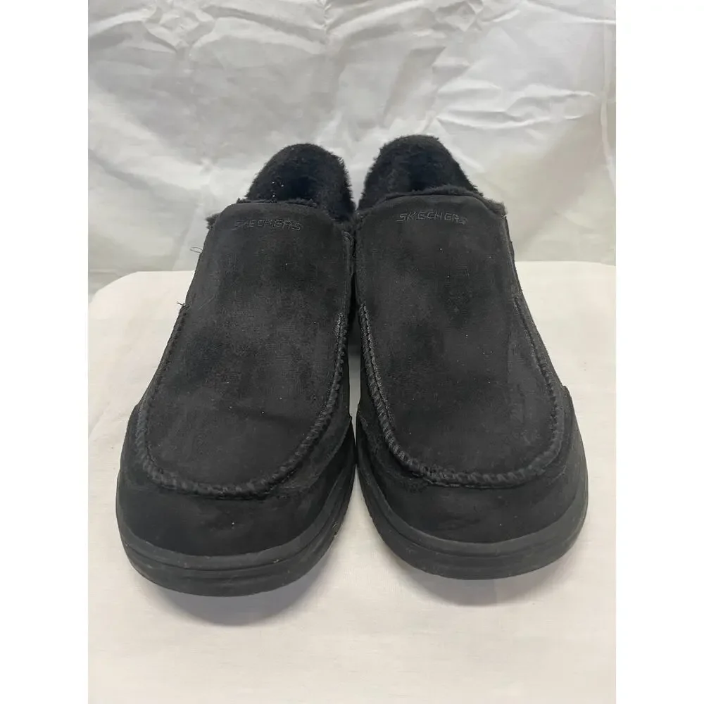 Skechers Men's Muretta-Scofield Faux Fur Lining Slip-On Design Size 12 Black